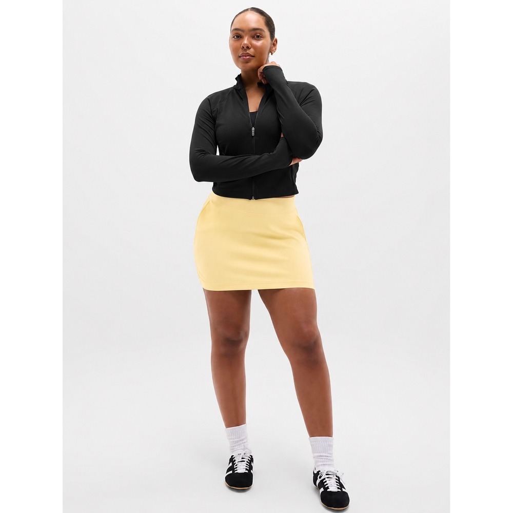 NWT Athleta Butter Yellow Brooklyn 16" Skirt Skort Golf‎ Tee Time Tennis Preppy